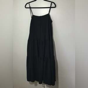 Astr the label med black rayon maxi fit and flare tank dress bohemian grunge